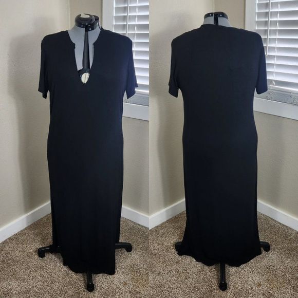 LNA Easy Rib Tee Dress Black Size 1X PL-SS2021 - Picture 1 of 15